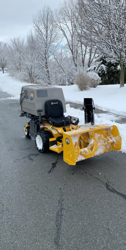 snow blower on a driveway
